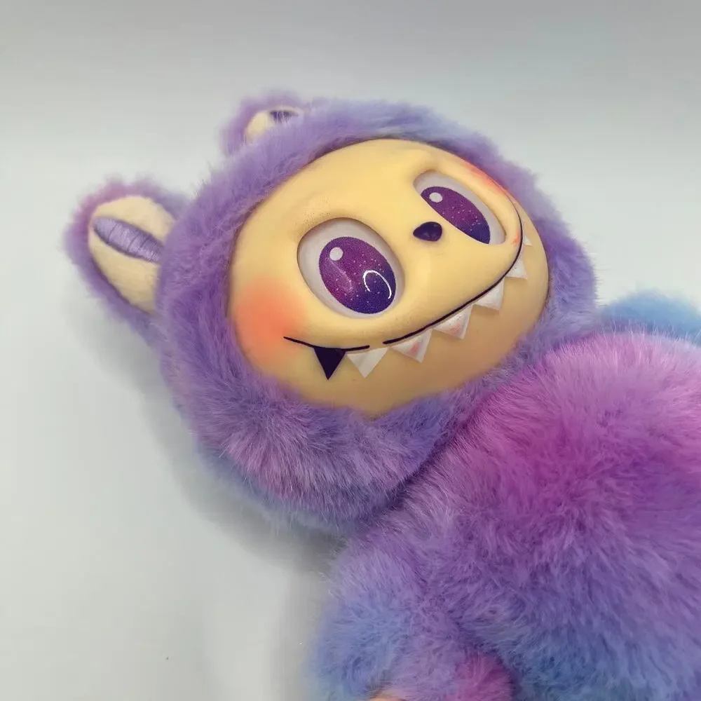 2PCS The Monsters Labubu Catch Me If You Can Plush Keychain Orange & Purple Set